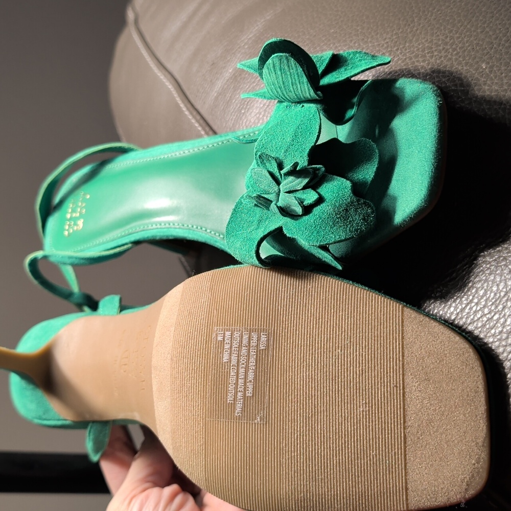 🍀Crown & Ivy Kelly Green Floral Women’s Strappy High Heel Sandal New Size 11 - Picture 9 of 9